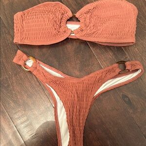 Rust Textured Bikini Set